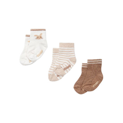 Little Dutch Sokken Baby Bunny Sand - 3 stuks