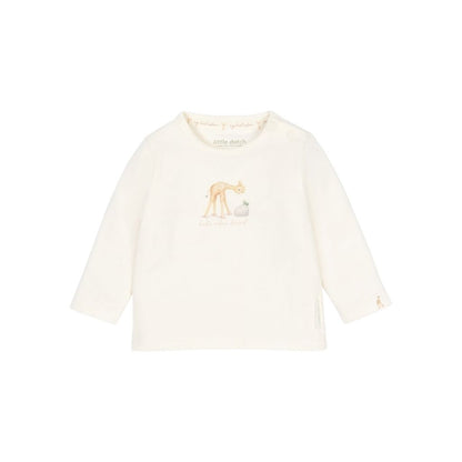 Little Dutch T-shirt Longues Manches Safari Friends Crème Unisexe 