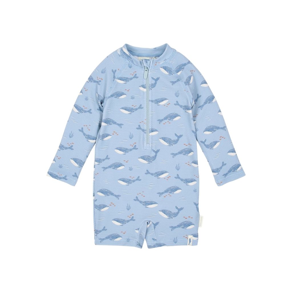 Little Dutch Maillot de bain à manches longues Ocean Splash Blue