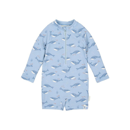 Little Dutch Maillot de bain à manches longues Ocean Splash Blue
