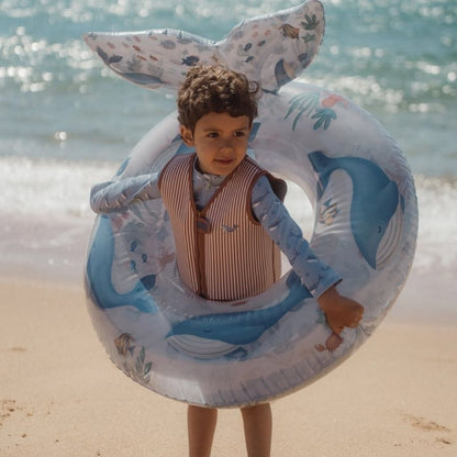 Little Dutch Maillot de bain à manches longues Ocean Splash Blue