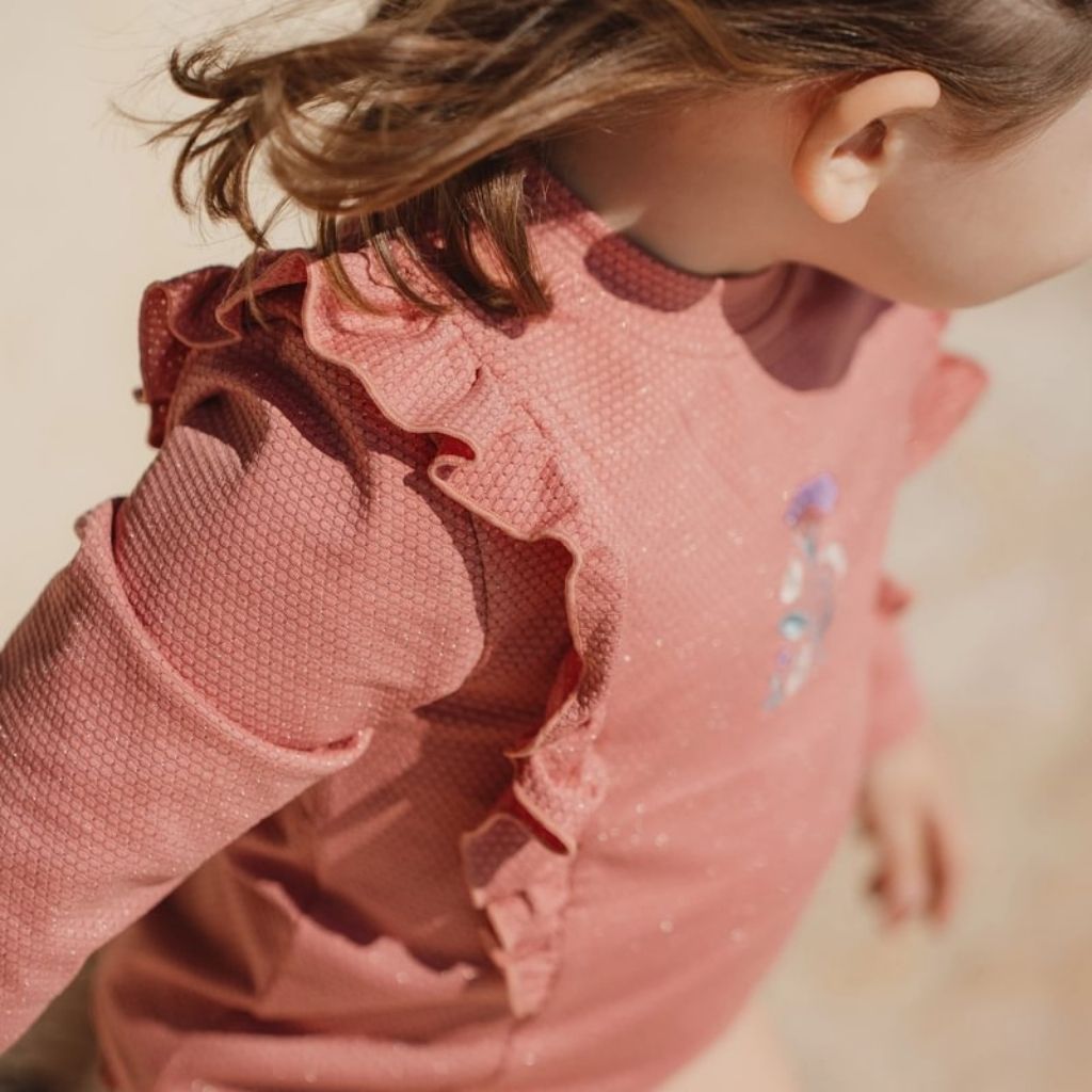 Little Dutch Zwemshirt lange mouwen Dreamy Sparkle Pink