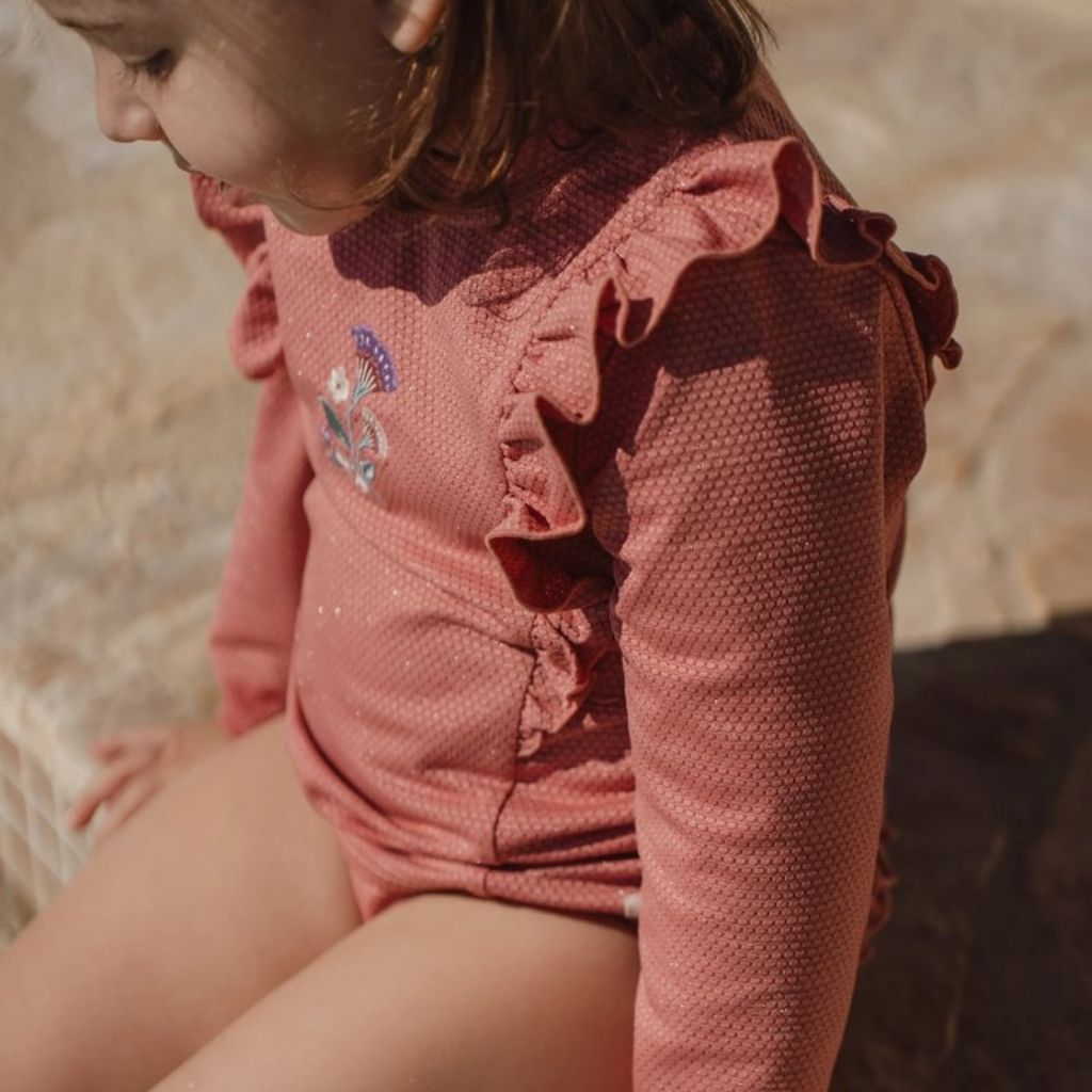 Little Dutch Zwemshirt lange mouwen Dreamy Sparkle Pink