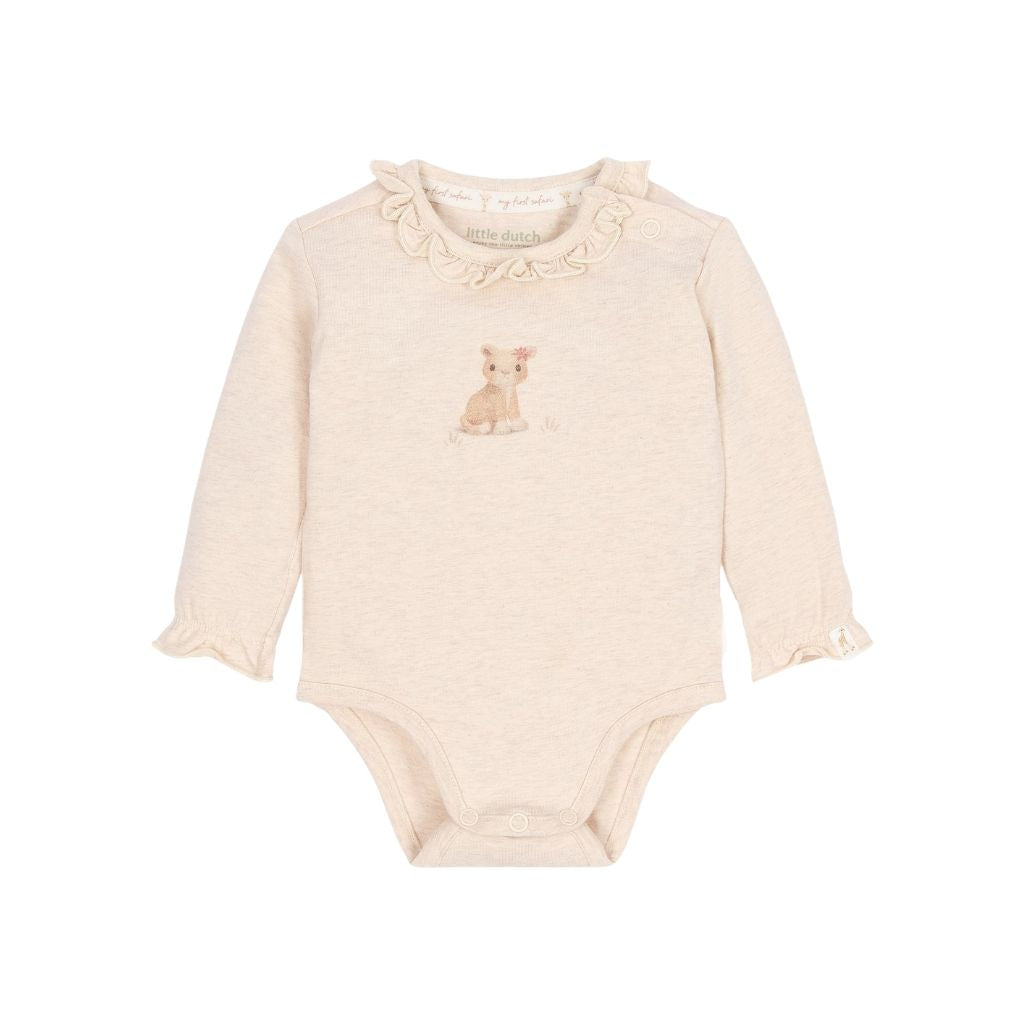 Little Dutch Body à Manches Longues Safari Friends Beige Unisexe 