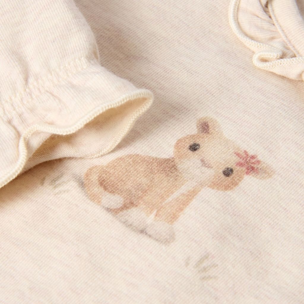 Little Dutch Body à Manches Longues Safari Friends Beige Unisexe 