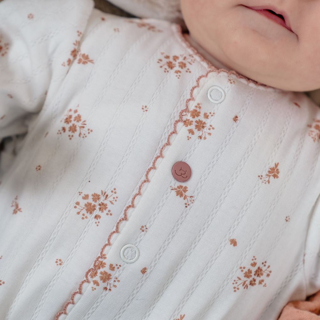 Noukie's Baby Pyjama Vintage Flowers Beige/Wit