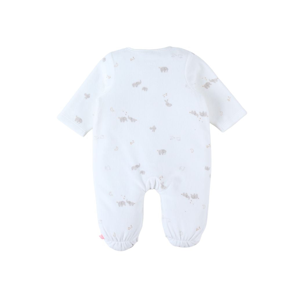 Noukie's fluwelen pyjama Bali & Moka wit