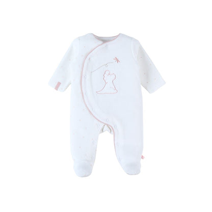 Noukie's Pyjama Fluweel Ecru