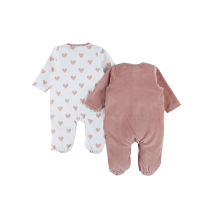 Noukie's Pyjamas pour bébé Mon Cœur rose/blanc – 2 pièces