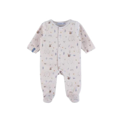 Noukie's Pyjama fluweel beige Jungle uniseks