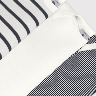 Petit Bateau Body met korte mouwen Strepen - 3 stuks
