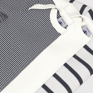Petit Bateau Body met lange mouwen Strepen - 3 stuks