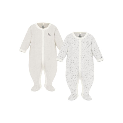 Petit Bateau Pyjama Hart grijs - 2 stuks