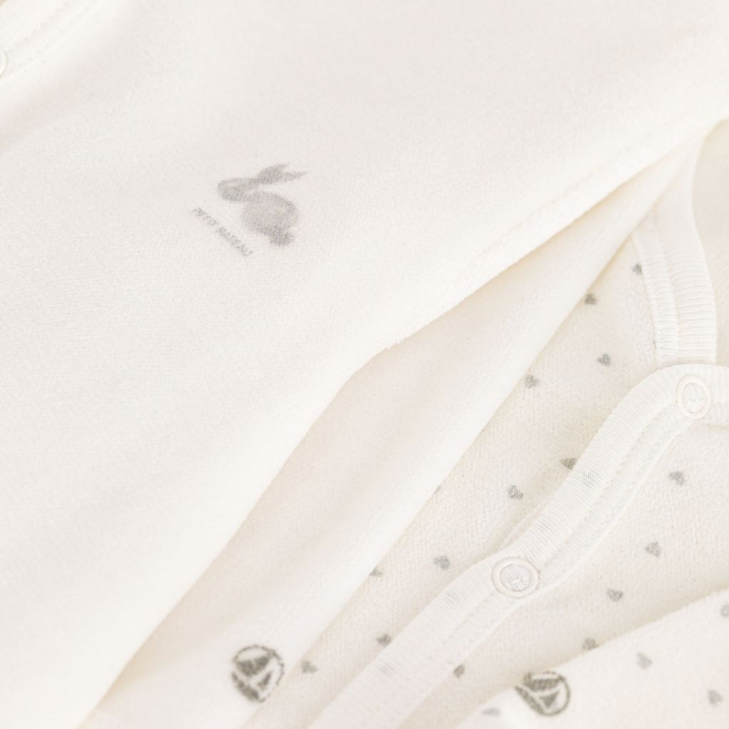 Petit Bateau Pyjama Hart grijs - 2 stuks