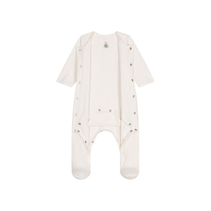 Petit Bateau Pyjama met geïntregeerde body Velours Wit Uniseks