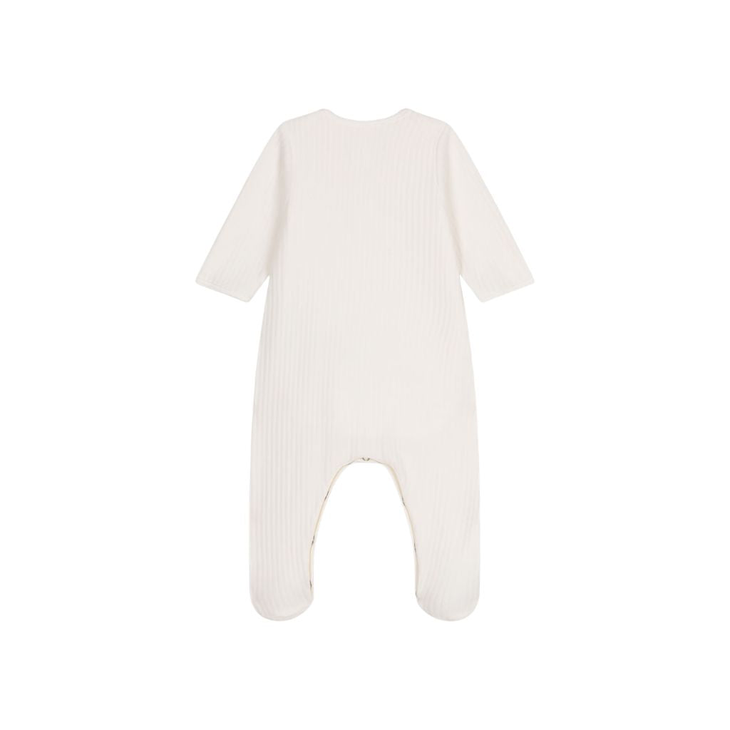 Petit Bateau Pyjama met geïntregeerde body Velours Wit Uniseks