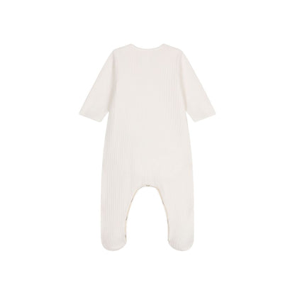 Petit Bateau Pyjama met geïntregeerde body Velours Wit Uniseks