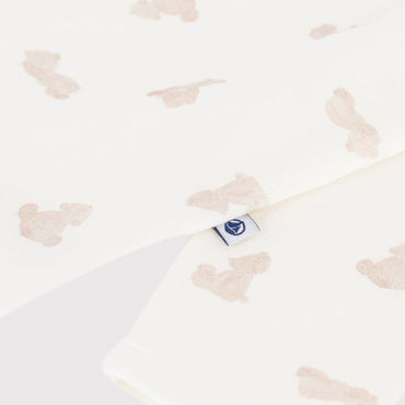 Petit Bateau Pyjama Zonder Voetjes Beertjes White/Brown Uniseks