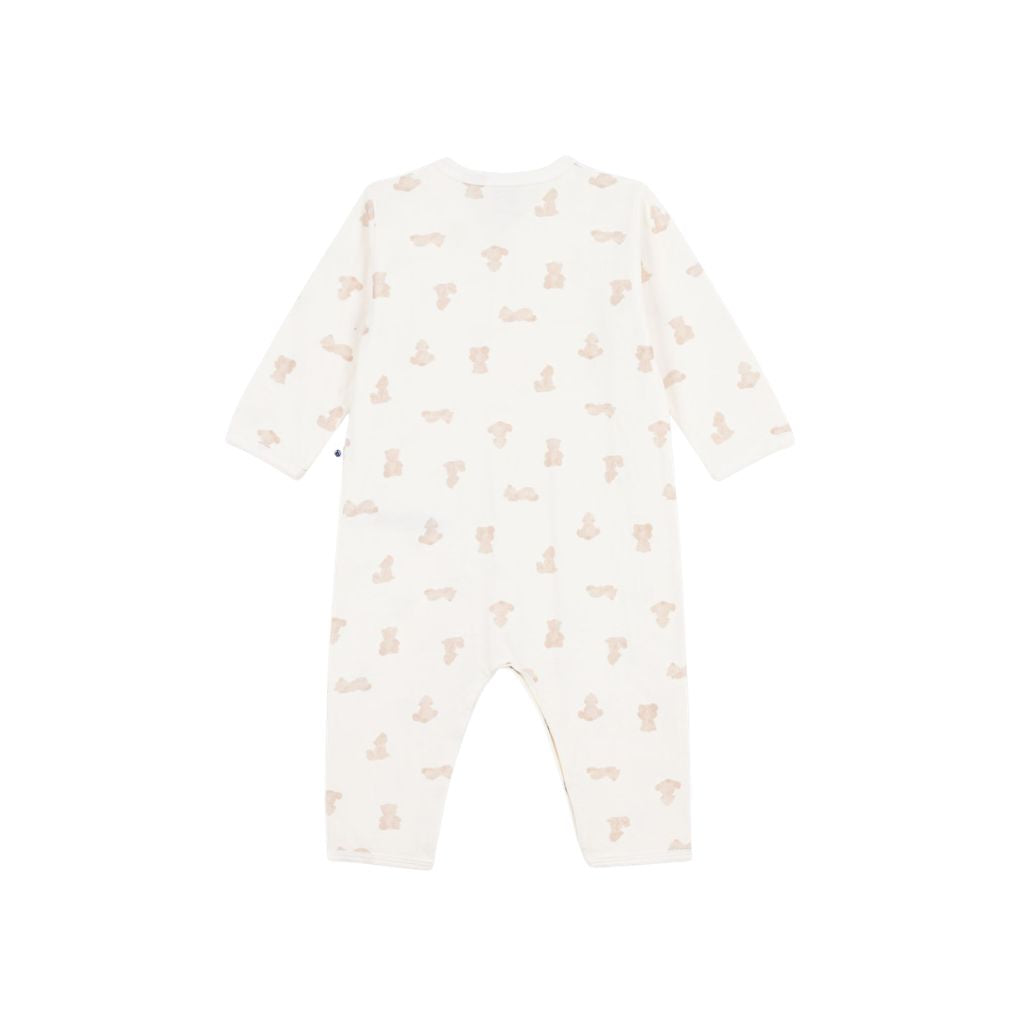 Petit Bateau Pyjama Sans Pieds Petits Oursons White/Brown Unisexe