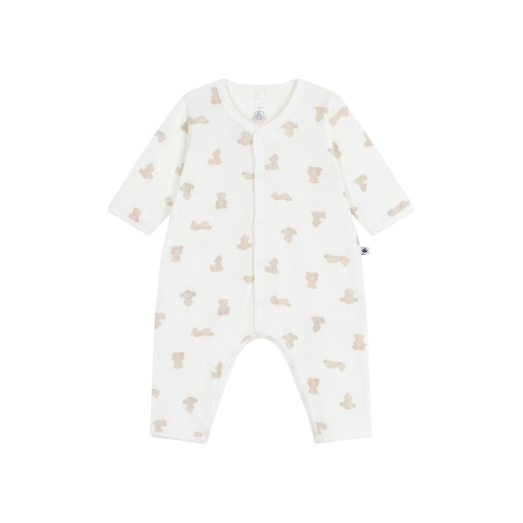 Petit Bateau Pyjama Ours Blanc / Brun Unisexe