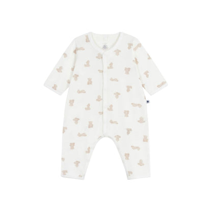 Petit Bateau Pyjama Ours Blanc / Brun Unisexe