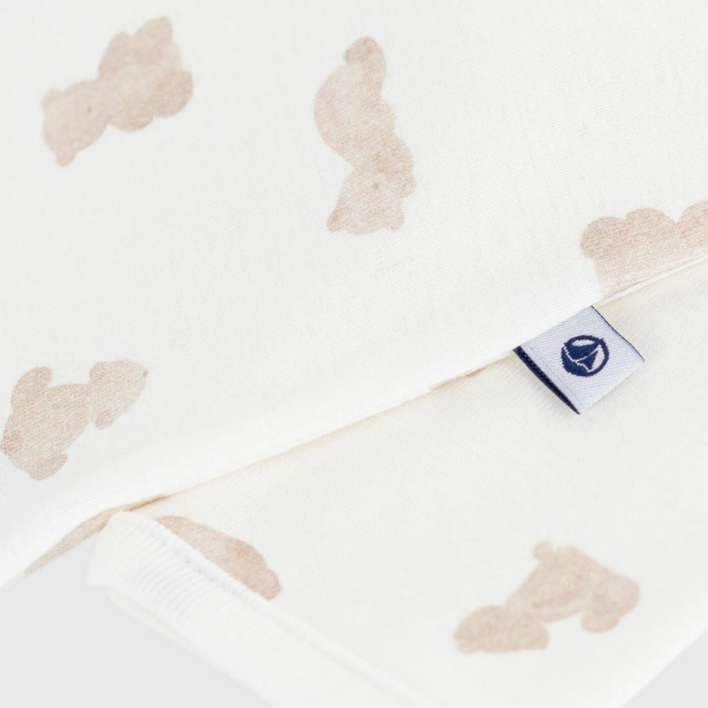 Petit Bateau Pyjama Ours Blanc / Brun Unisexe