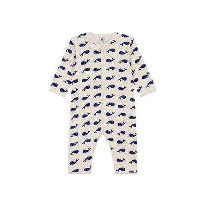 Petit Bateau Pyjama Walvis Beige / Blauw Uniseks