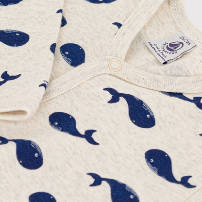 Petit Bateau Pyjama Walvis Beige / Blauw Uniseks