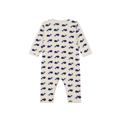 Petit Bateau Pyjama Walvis Beige / Blauw Uniseks