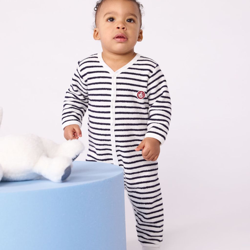 Petit Bateau Pyjama Strepen Wit / Blauw Uniseks