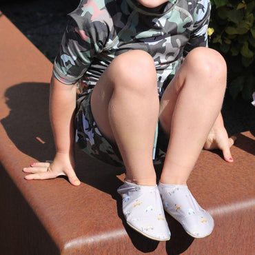 Slipstop Chaussons Antidérapants Cars Natural Grey