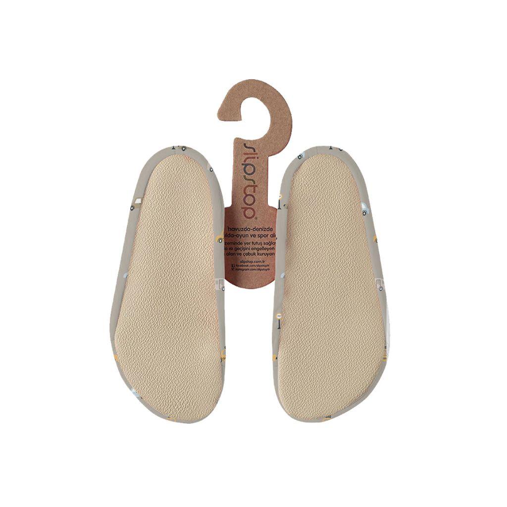 Slipstop Chaussons Antidérapants Cars Natural Grey