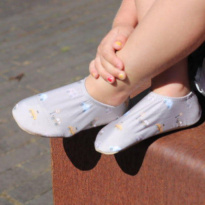 Slipstop Chaussons Antidérapants Cars Natural Grey