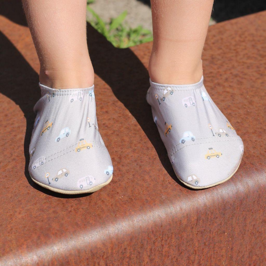 Slipstop Chaussons Antidérapants Cars Natural Grey