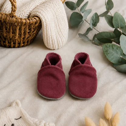 Stabifoot Chaussures Pour Bébé En Cuir Rouge Foncé Bordeaux Unisexes