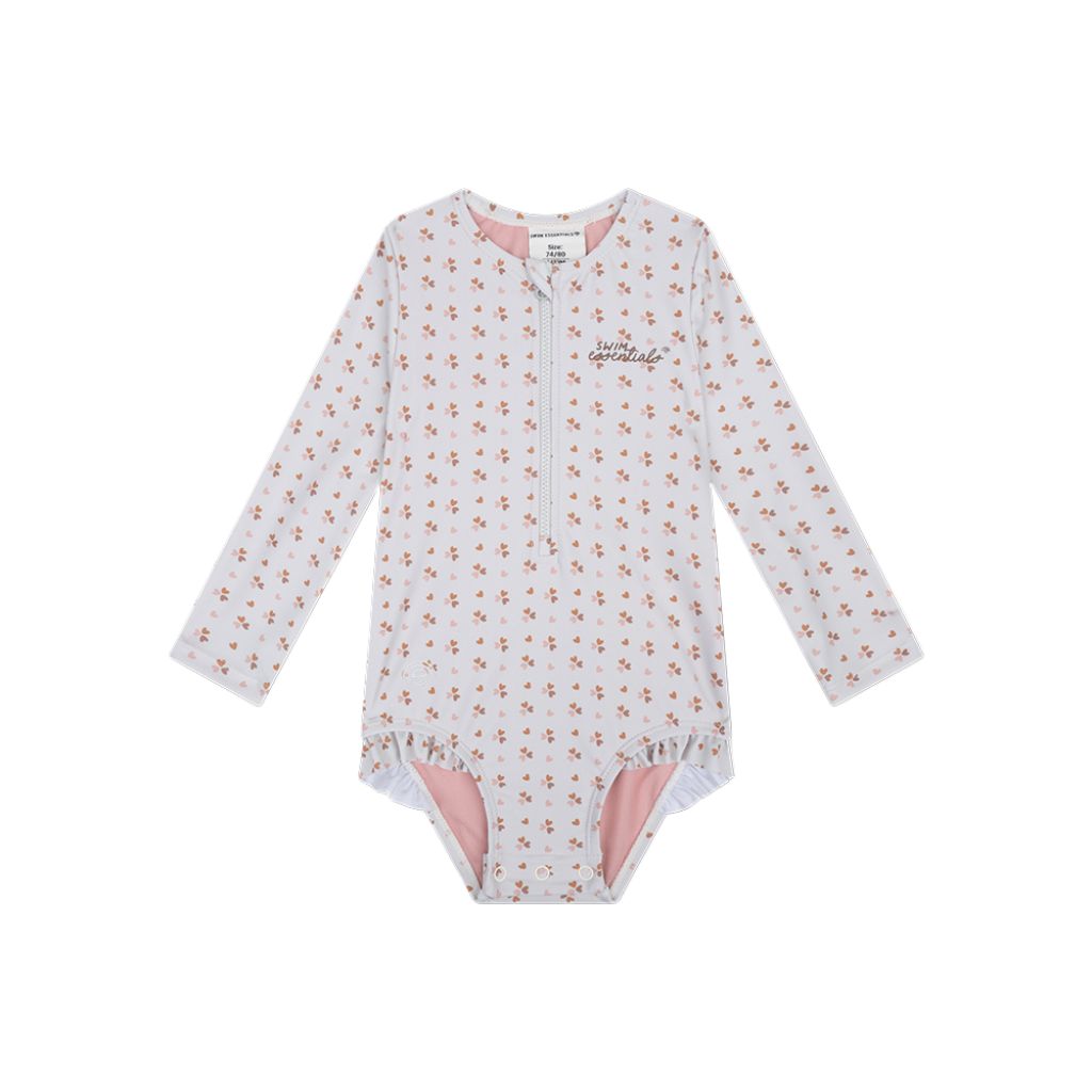 SwimEssentials T-shirt de bain anti-UV Cozy Hearts Blanc Rose
