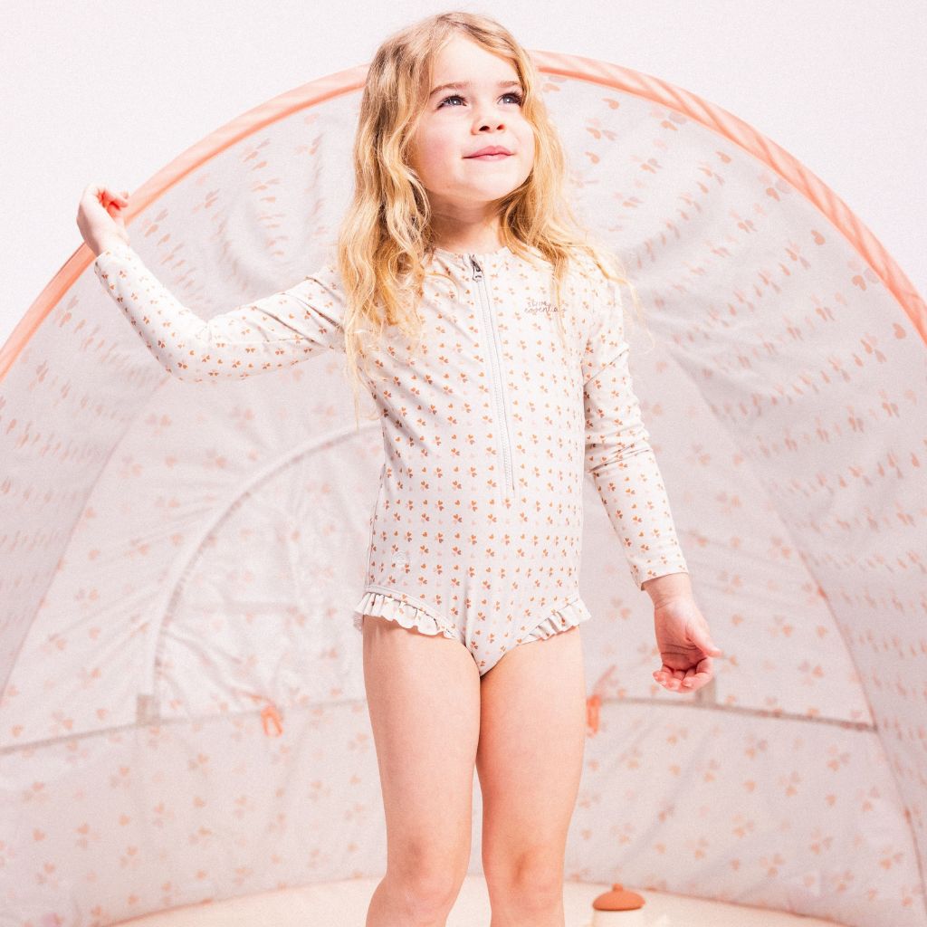 SwimEssentials T-shirt de bain anti-UV Cozy Hearts Blanc Rose