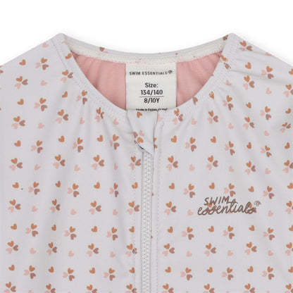 SwimEssentials T-shirt de bain anti-UV Cozy Hearts Blanc Rose