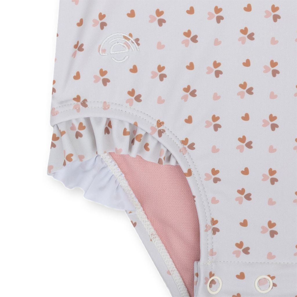 SwimEssentials T-shirt de bain anti-UV Cozy Hearts Blanc Rose