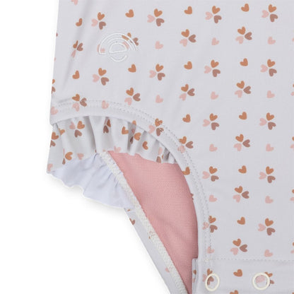 SwimEssentials T-shirt de bain anti-UV Cozy Hearts Blanc Rose