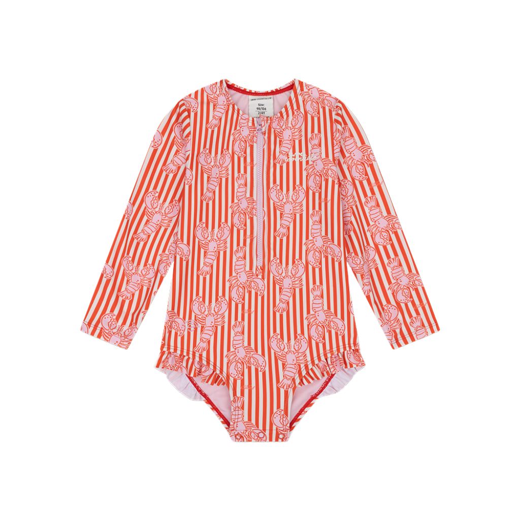 SwimEssentials UV-Zwemshirt Lobster Bay Rood Roze Meisjes