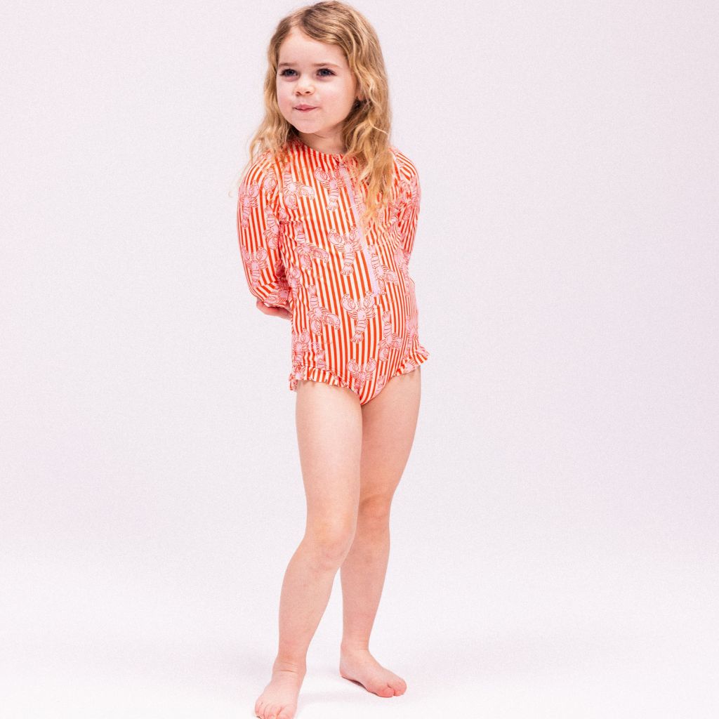 SwimEssentials UV-Zwemshirt Lobster Bay Rood Roze Meisjes