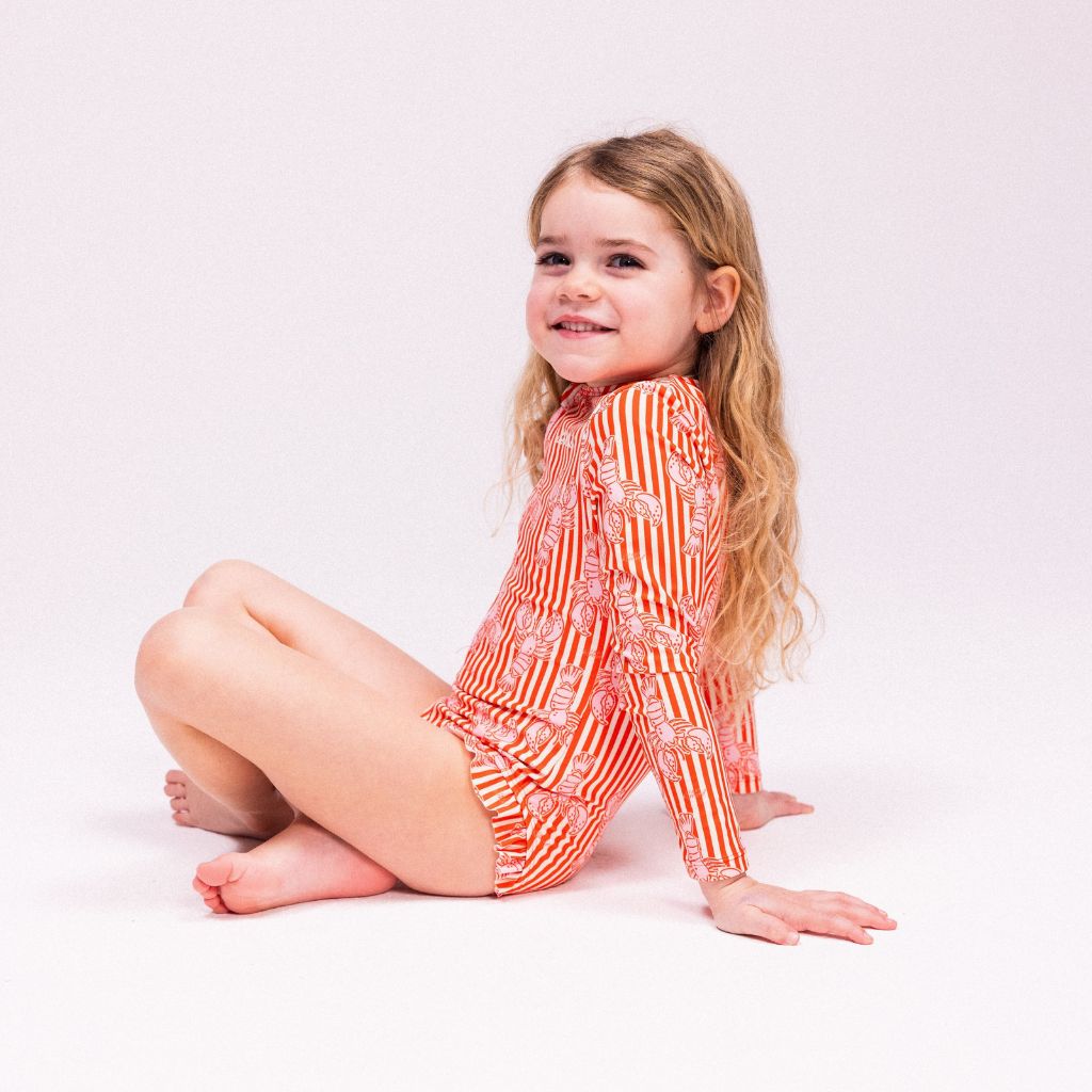 SwimEssentials UV-Zwemshirt Lobster Bay Rood Roze Meisjes