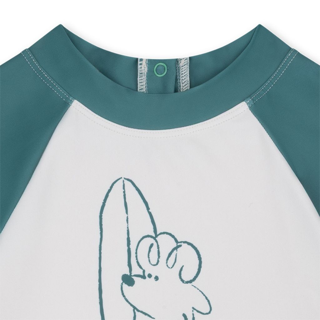 SwimEssentials Surfer T-shirt Korte Mouwen Groen Wit