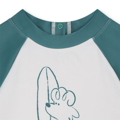 SwimEssentials Surfer T-shirt Korte Mouwen Groen Wit