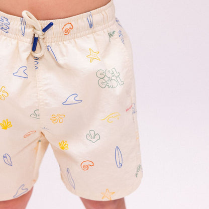 SwimEssentials Short de bain Surfer Blanc