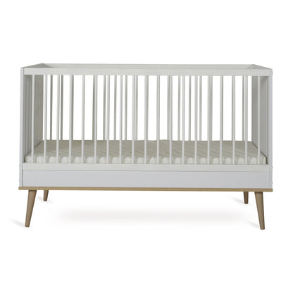 Quax Chambre de bébé 3 pièces (lit L 120 x Lg 60 cm+ commode + armoire 2 portes) Flow White
