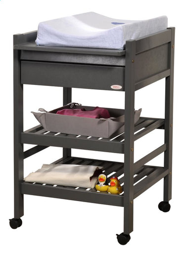Troll Table à langer avec tiroir Loft Seal Grey