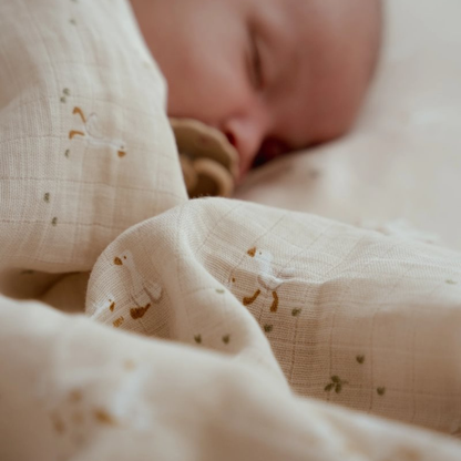 Little Dutch Tissu hydrophile Little Goose beige 120 x 120 cm