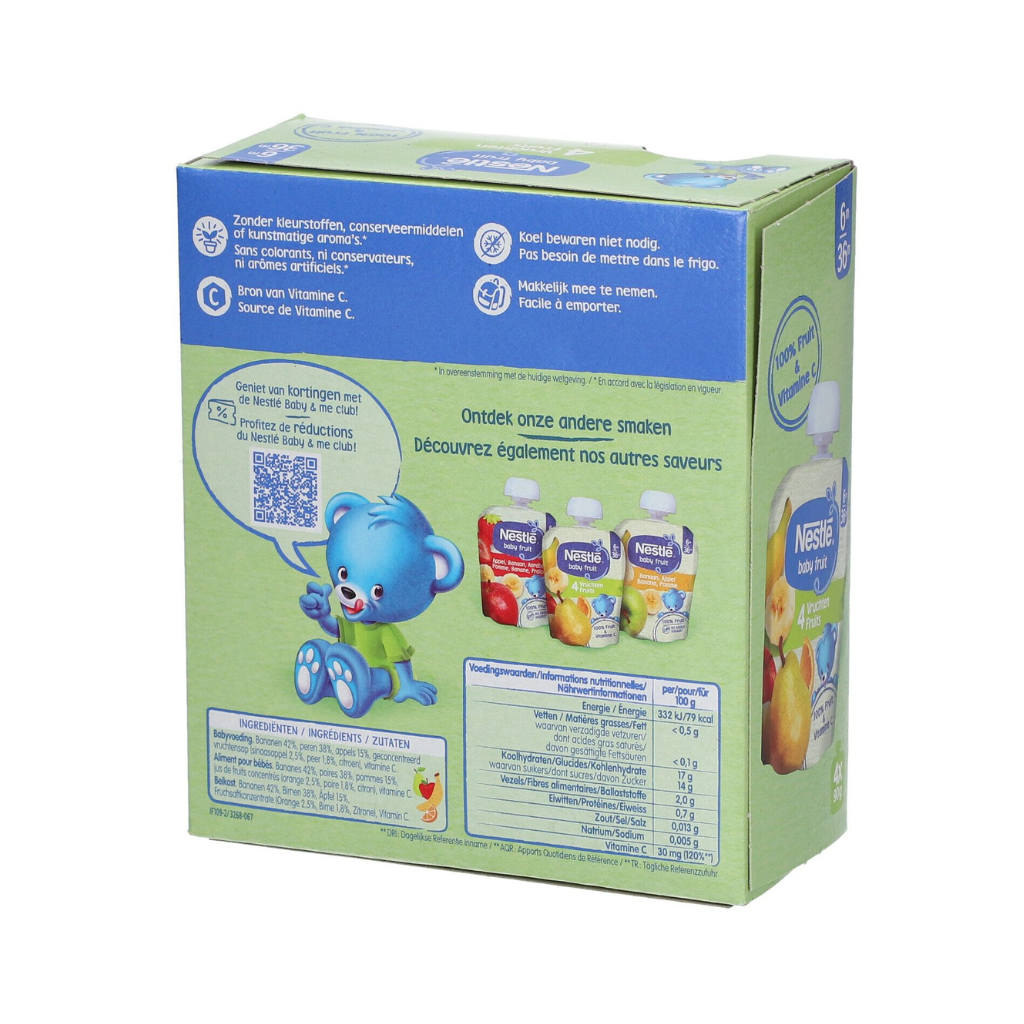 Nestle Compote BABY FRUIT 4 vruchten 90g - 4 stuks